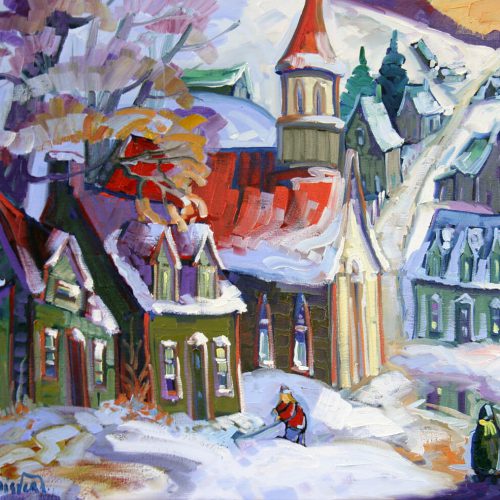 Première neige au village - Normand Boisvert