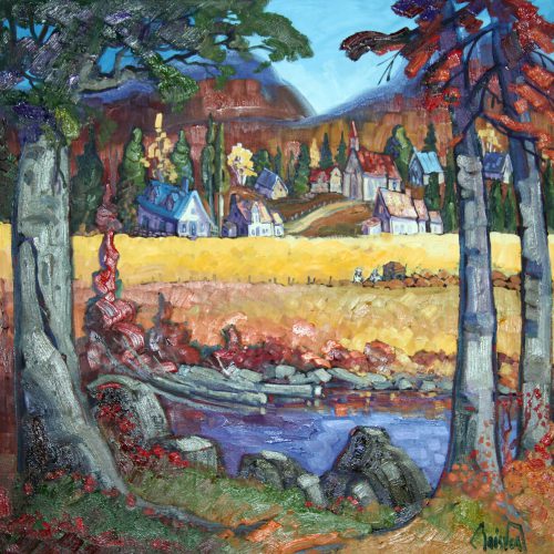 Village à la rivière - Normand Boisvert