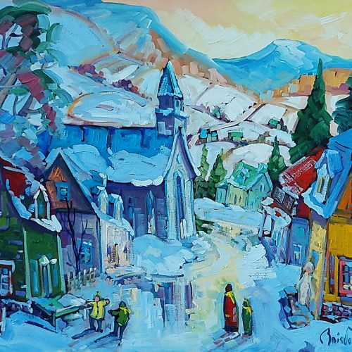 Lumière hivernale au village - Normand Boisvert