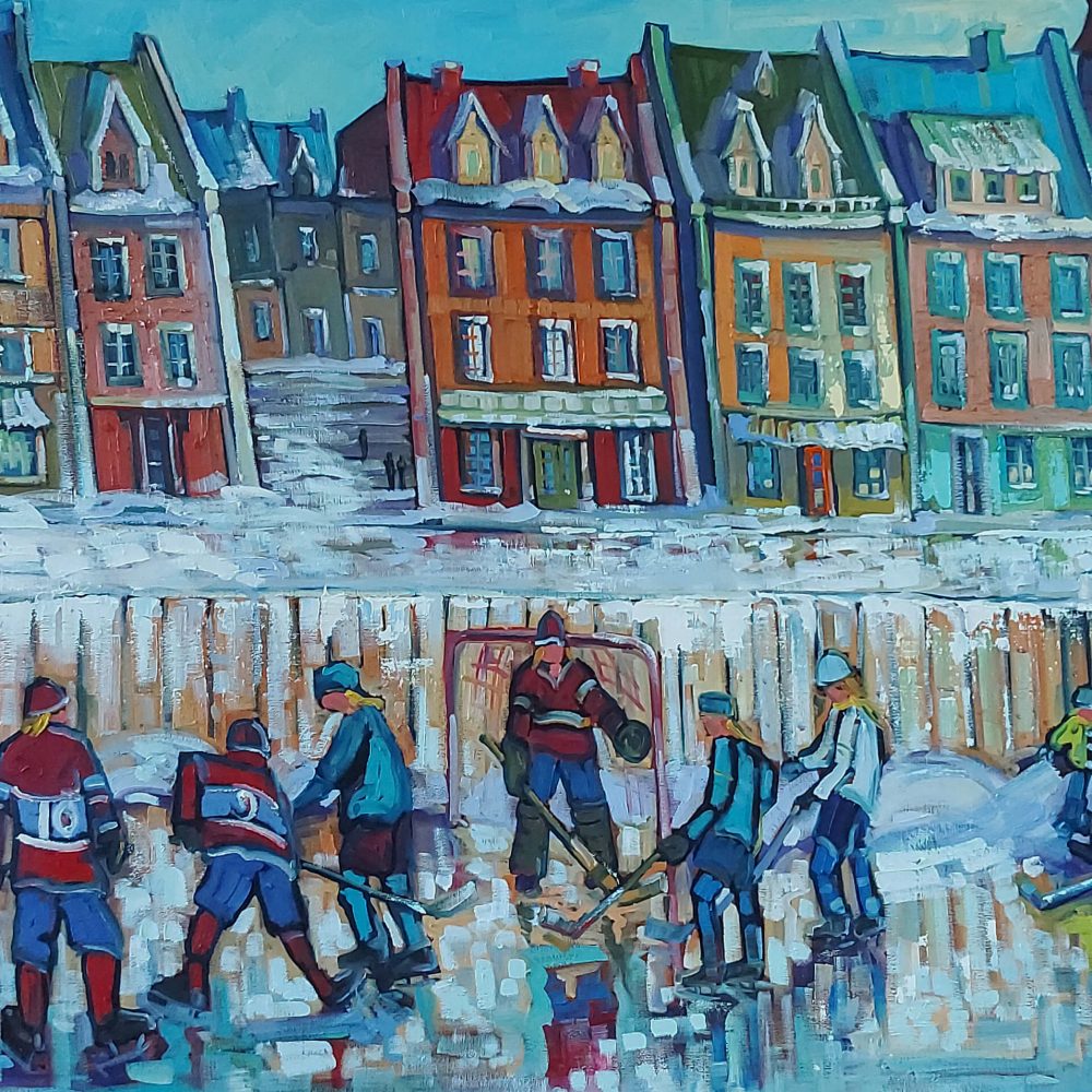 Partie de hockey au Petit champlain - Normand Boisvert
