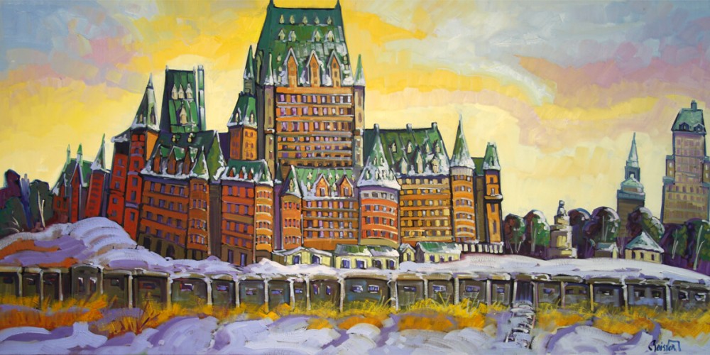 Première neige au Châteua Frontenac - Normand Boisvert