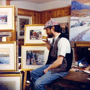 Normand Boisvert dans son atelier, 1980