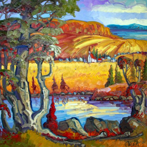Rivière tranquille au village, Normand Boisvert